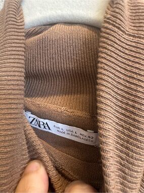ZARA Women’s Turtleneck Dress in Light Brown